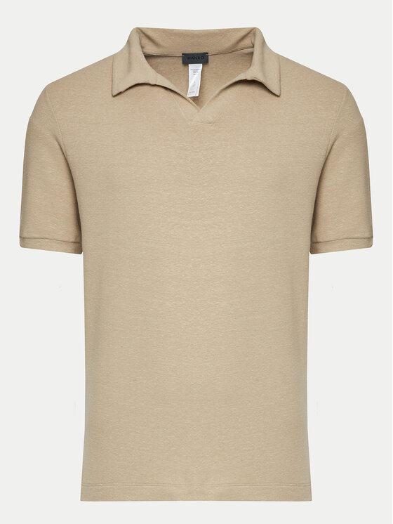 Hanro Hanro Тениска с яка и копчета Loungy Summer 75918 Бежов Slim Fit