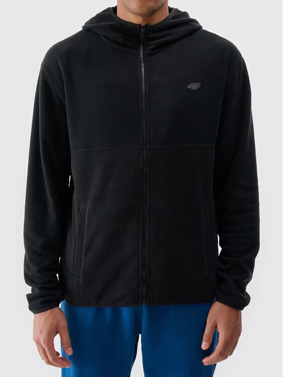 4F 4F Fleecová mikina 4FWMM00TFLEM317-20S Čierna Regular Fit