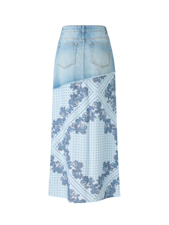 PINKO PINKO Gonna FUGA GONNA DENIM + TWILL STAMP Celeste Regular Fit