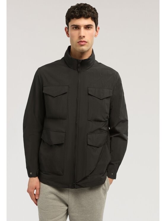 Trussardi Trussardi Płaszcz zimowy R007M000025N033 Czarny Regular Fit