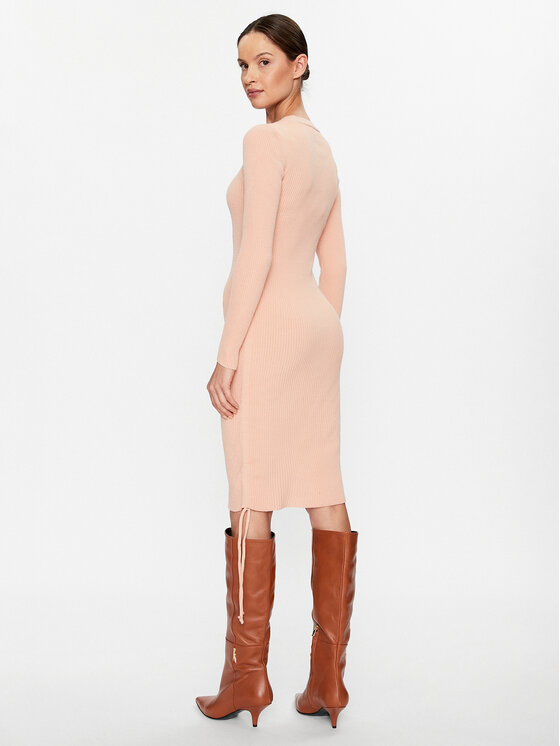 DeeZee DeeZee Sukienka dzianinowa Isabella 14883 Różowy Slim Fit