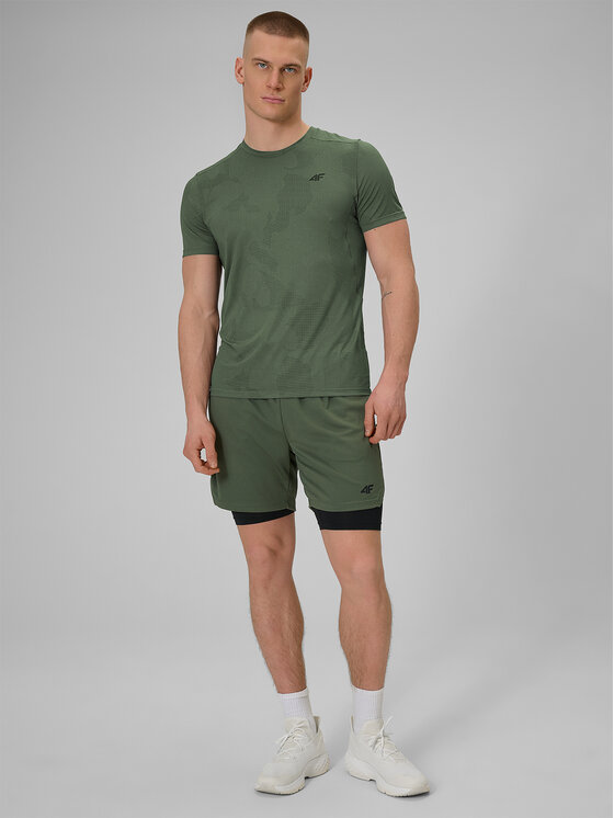 4F 4F Szorty sportowe ATHLETIC Khaki Regular Fit