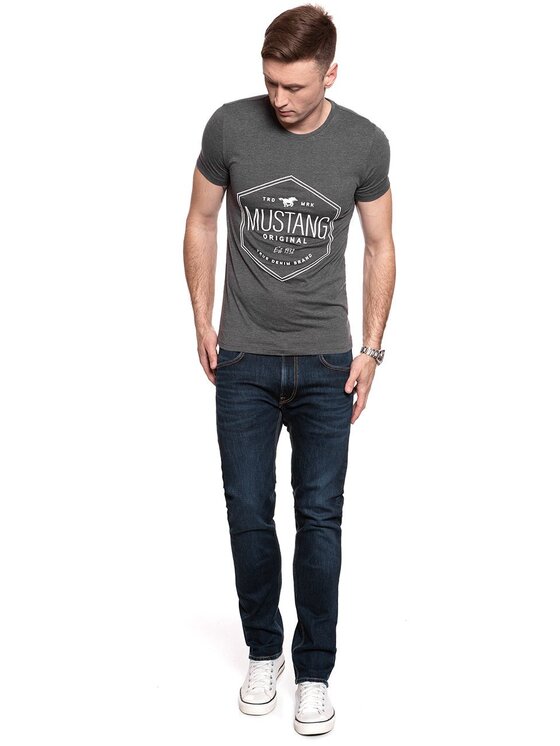 Mustang Mustang T-shirt AARON C PRINT Grigio Slim Fit