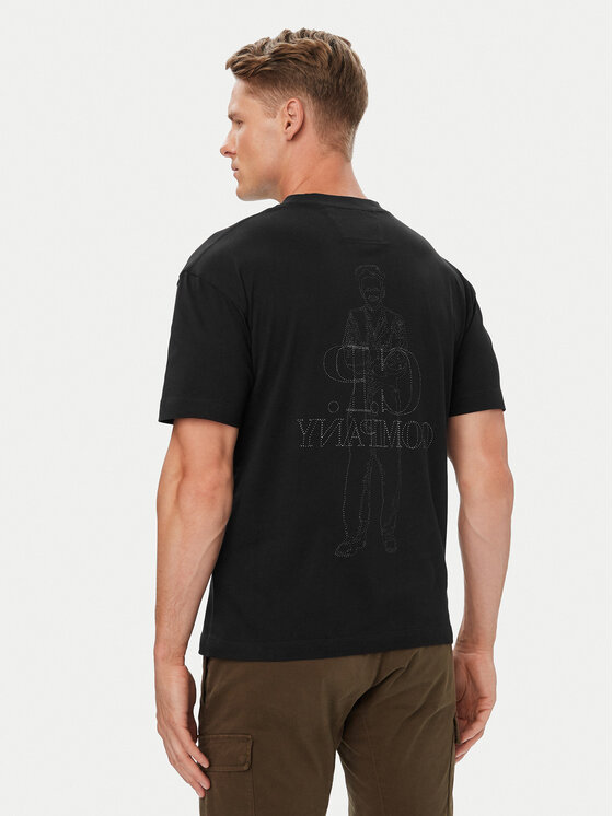 C.P. Company Tricou 21CMTS166A005100W Negru Regular Fit