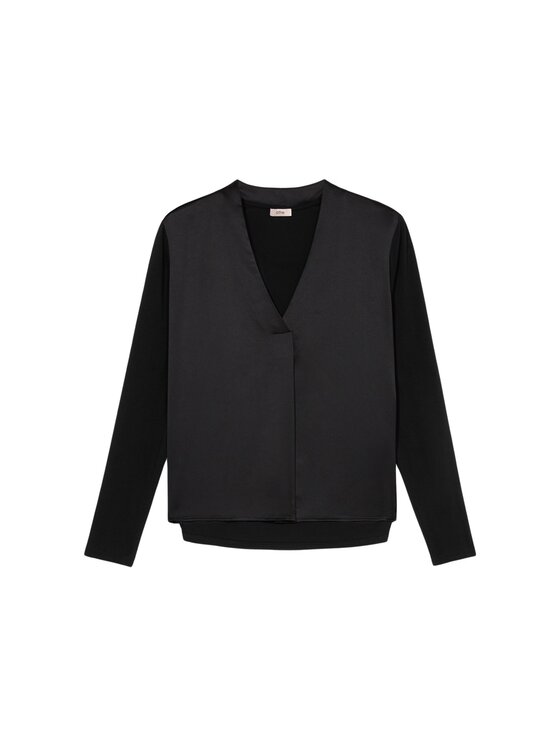 Oltre Oltre Bluzka G388J004175N033 Czarny Regular Fit