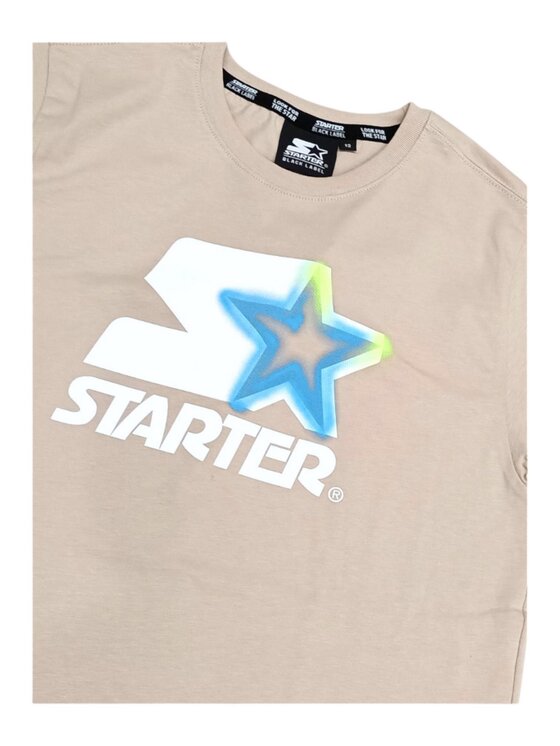 Starter Starter T-shirt q-bab-69487 Beige Regular Fit