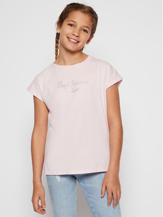Pepe Jeans Pepe Jeans Tričko Nuria PG502460 Ružová Regular Fit