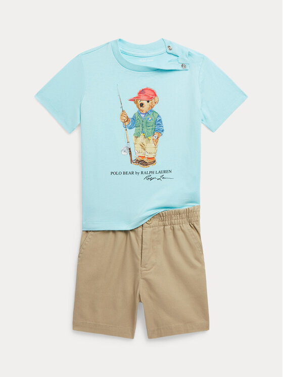 Polo Ralph Lauren Set T Shirt und Shorts 320905315001 Turkisfarben Regular Fit Modivo