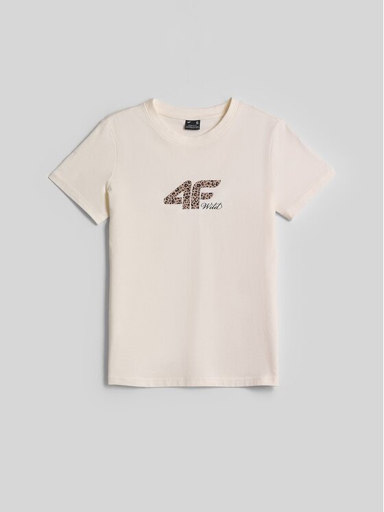 4F 4F T-Shirt 4FRSS26TTSHF4422-12S Biały Regular Fit