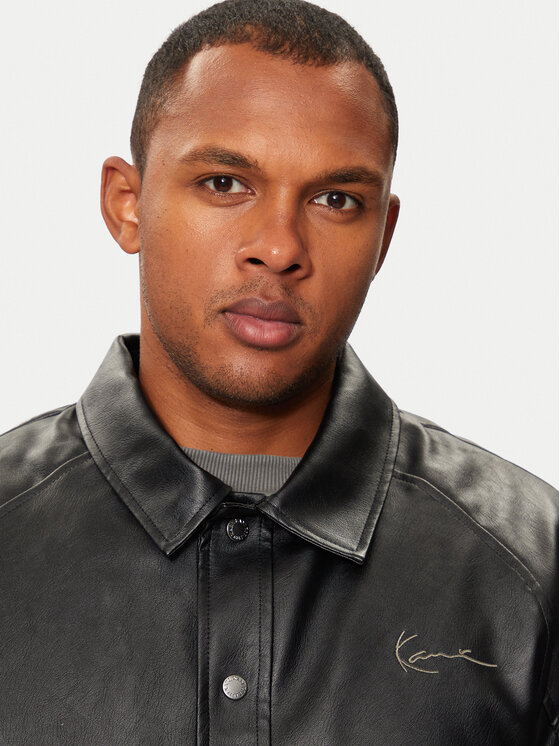 Karl Kani Karl Kani Giacca in similpelle Kani Star 60750004 Nero Regular Fit