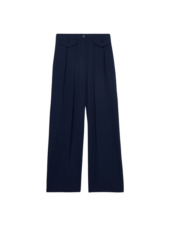 Oltre Oltre Pantaloni di tessuto P098R008753N034 Blu Baggy Fit