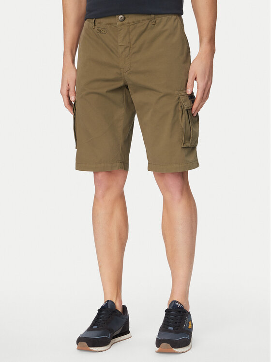 Aeronautica Militare Pantalon scurți din material 261BE0066UCT01122 Verde Regular Fit