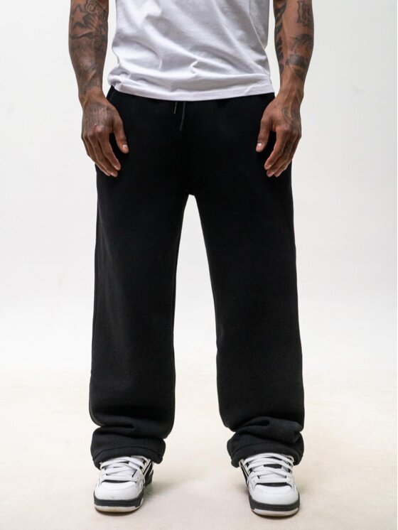 Jigga Wear Jigga Wear Spodnie dresowe Szerokie luźne korona bagy 131115 Czarny Baggy Fit