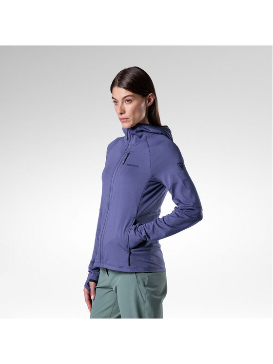Rossignol Rossignol Bluza techniczna W Textured Hoodie Mid Layer Niebieski Slim Fit
