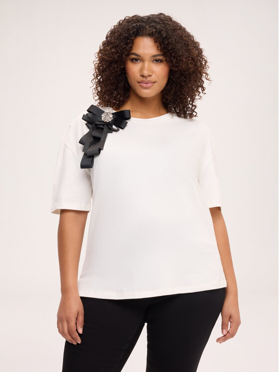 Fiorella Rubino Fiorella Rubino T-Shirt G05VL009809N011 Biały Regular Fit