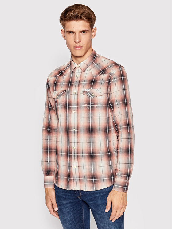 Wrangler Wrangler Koszula Western W5A02LP42 112146083 Czerwony Regular Fit