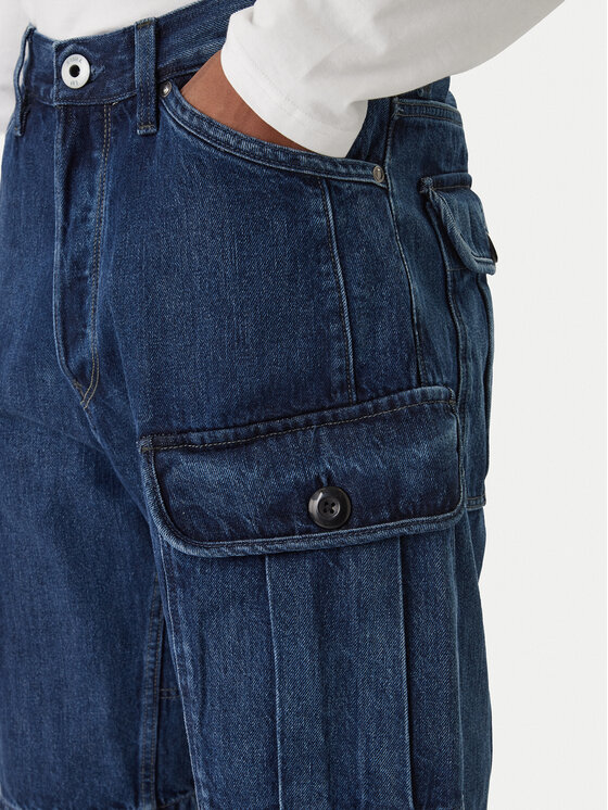 G-Star Raw G-Star Raw Pantaloni scurți de blugi Bend 3D Cargo D26528-D788 Bleumarin Relaxed Fit