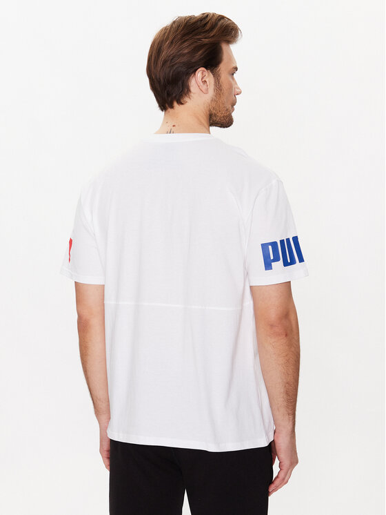 Puma Puma Тишърт Power Colourblock 673321 Бял Relaxed Fit