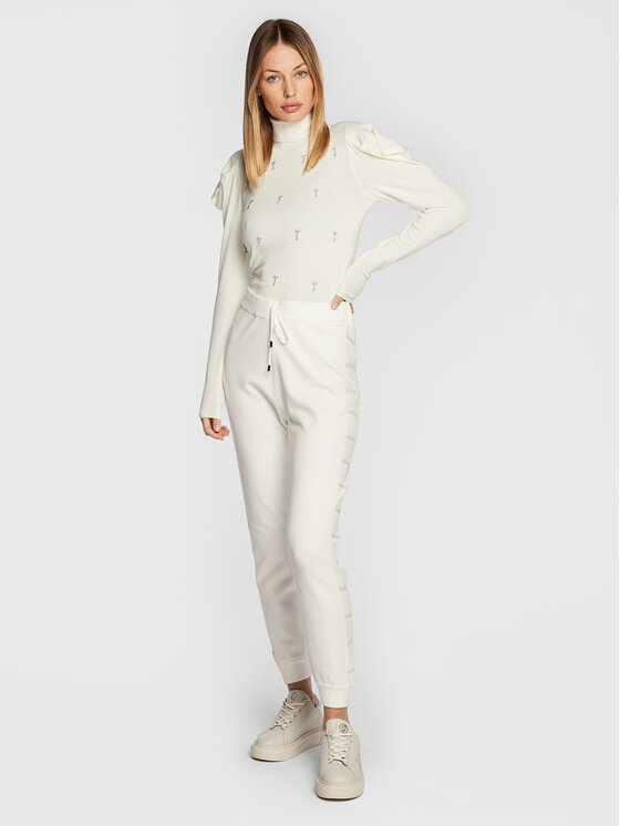 Liu Jo Sport Liu Jo Sport Kötött nadrág TF2106 MA63M Ekru Regular Fit