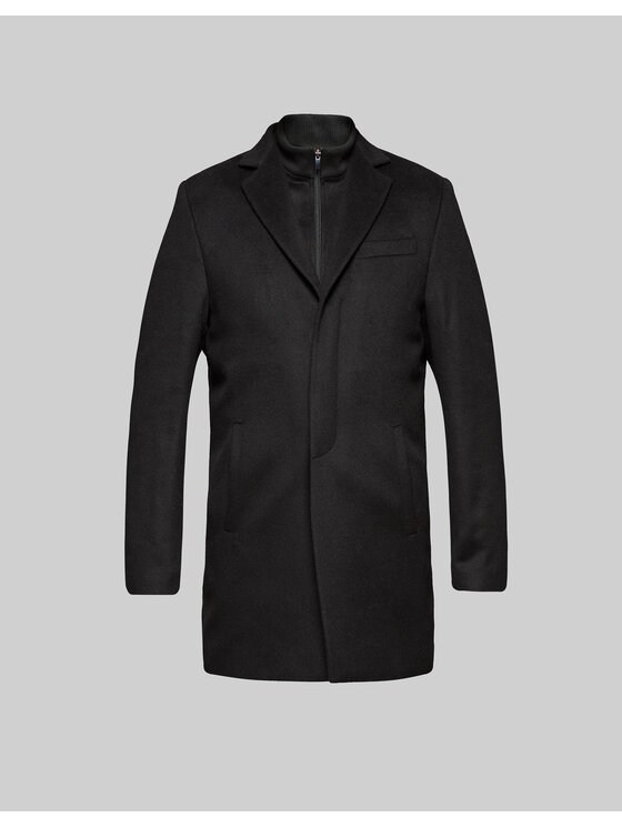 Borgio Borgio Płaszcz seveso Czarny Classic Fit