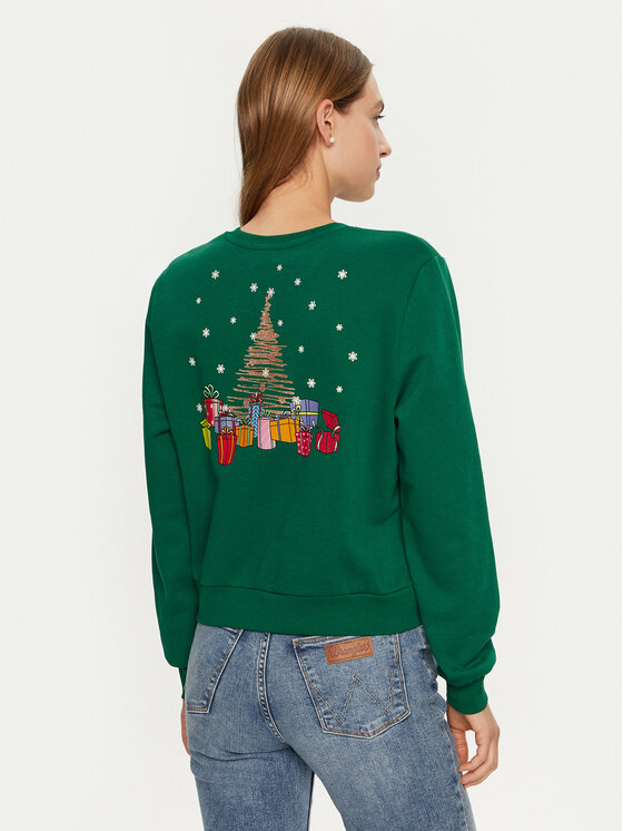 ONLY ONLY Felpa Yda Xmas 15270956 Verde Regular Fit