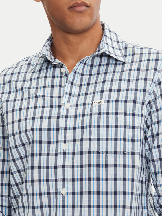 Wrangler Wrangler Srajca 1 Pkt 112371552 Modra Regular Fit