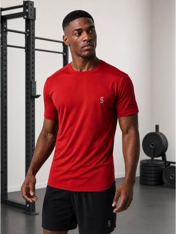 Jigga Wear Jigga Wear Koszulka techniczna 131610 Czerwony Regular Fit