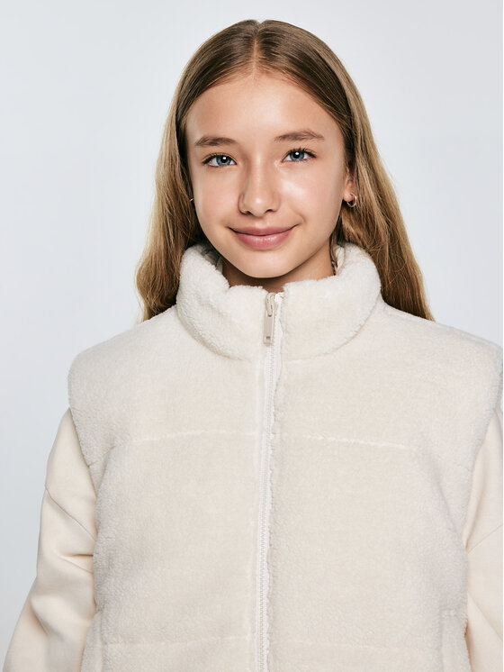 BIG STAR BIG STAR Kamizelka ZOJA Kremowy Basic Fit