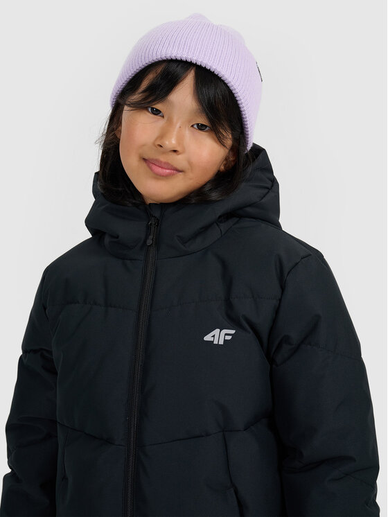 4F 4F Płaszcz zimowy OUTERWEAR Czarny Regular Fit