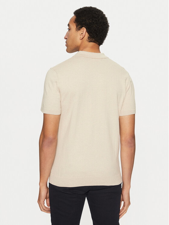 Selected Homme Selected Homme Polo 16092437 Beżowy Regular Fit