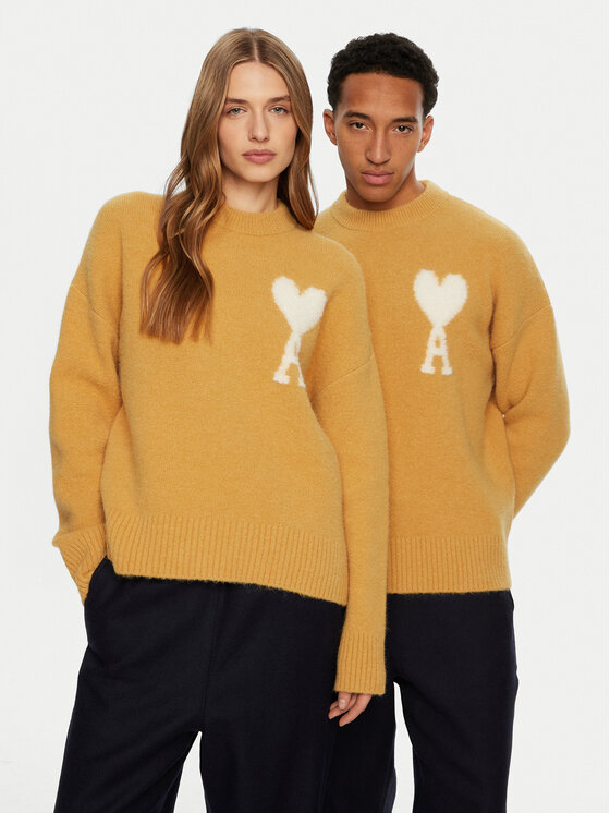AMI PARIS Sveter UKS025.KN0032 Žltá Regular Fit