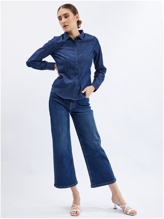 Orsay Orsay Koszula jeansowa 660086550000__36 Niebieski Regular Fit
