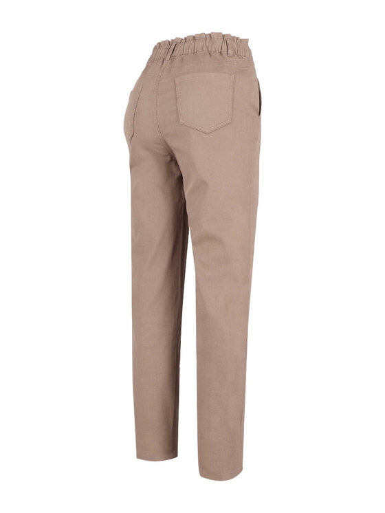 Volcano Volcano Spodnie damskie L07246-W24 Beżowy Regular Fit