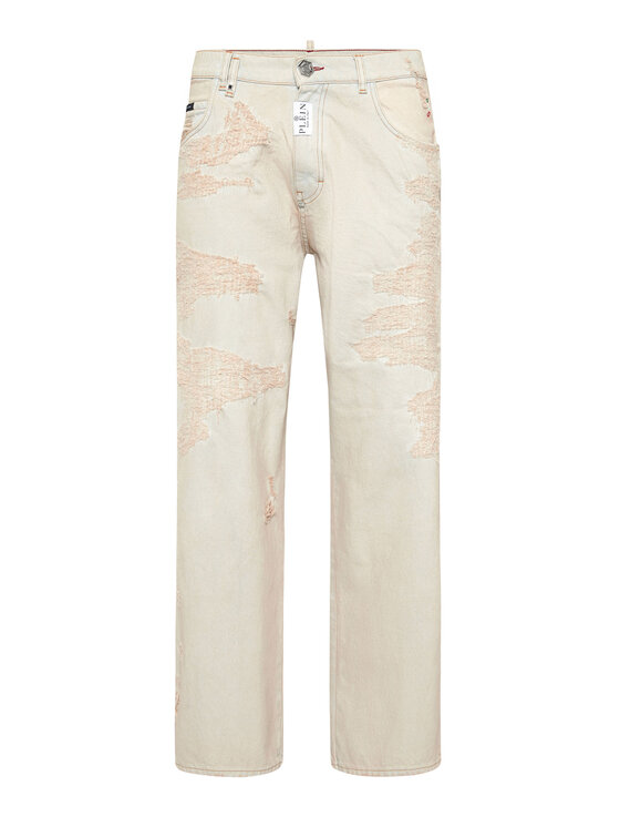 PHILIPP PLEIN PHILIPP PLEIN Jeansy 21647 Beżowy Loose Fit