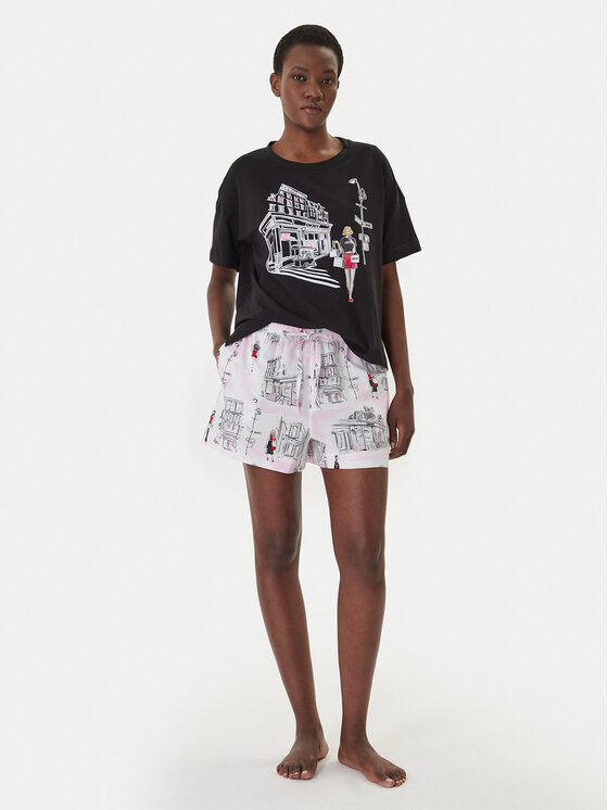 DKNY DKNY Пижама YI50108 Черен Regular Fit