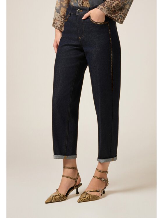 Oltre Oltre Jeansy P419R008697N034 Niebieski Regular Fit