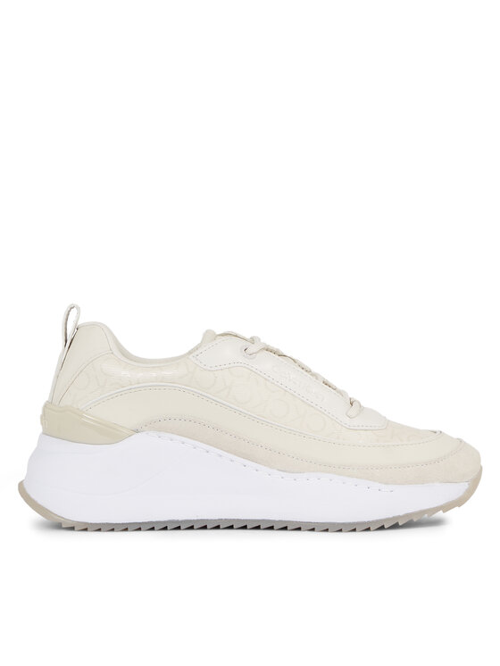 Calvin Klein Calvin Klein Sportcipők Intern Wedge Lace Up - Epi Mono HW0HW01663 Ekru