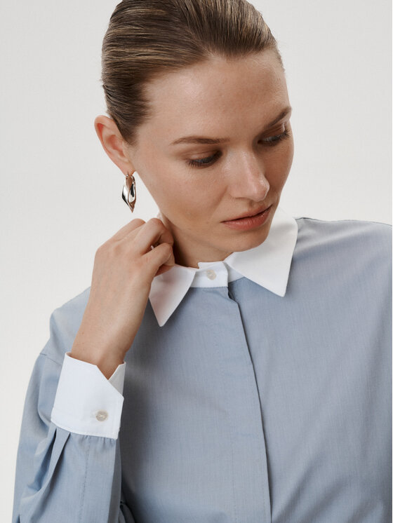 MARI PRETI MARI PRETI Koszula Nebbia Szary Regular Fit