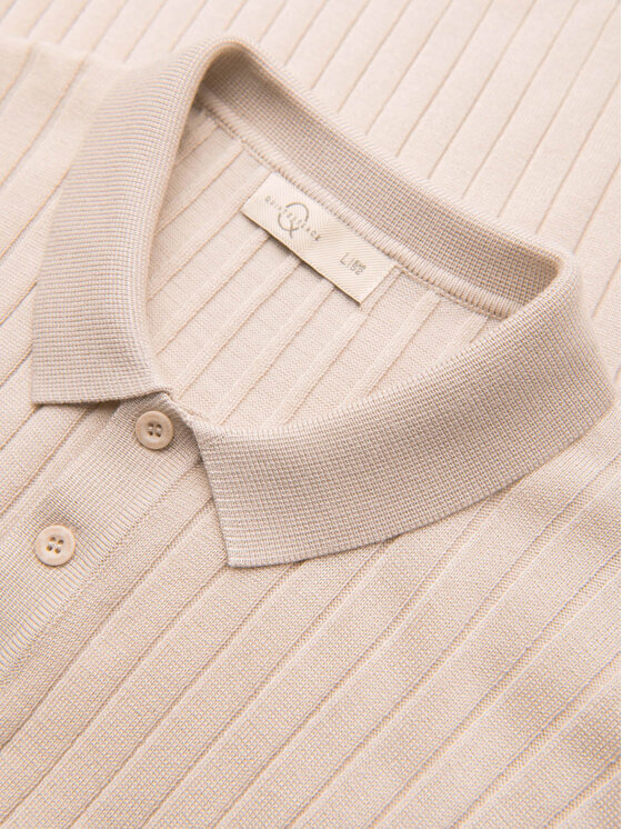 Ombre Ombre Polo OM-POSS-0169 Beżowy Slim Fit