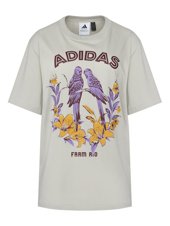 adidas adidas Tričko FARM Graphic JV8610 Sivá Regular Fit