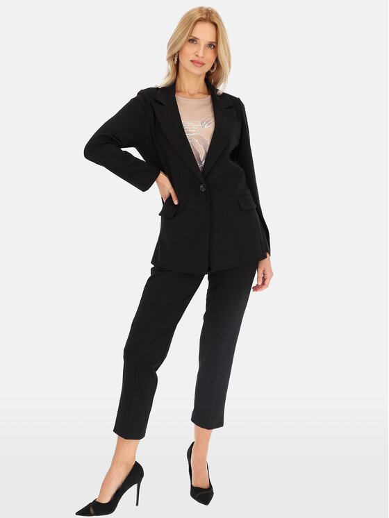 Perso Perso Marynarka VEE242404F Czarny Regular Fit