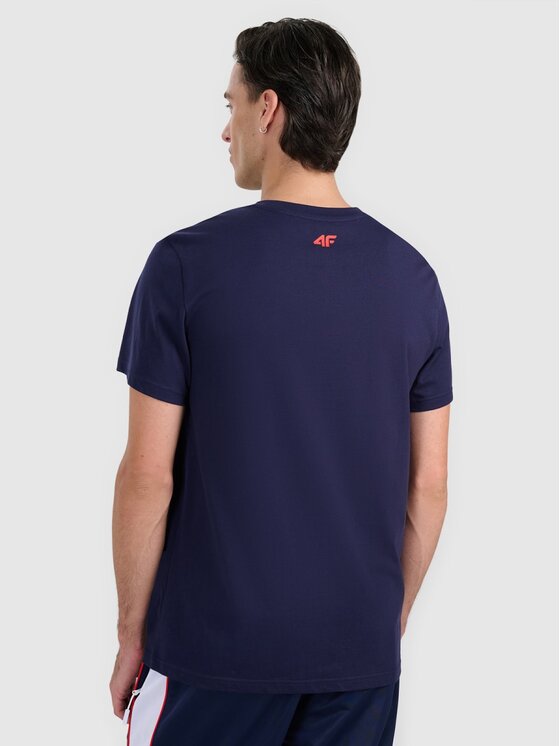 4F 4F T-Shirt 4FRAW25TTSHM3225-31S Granatowy Regular Fit
