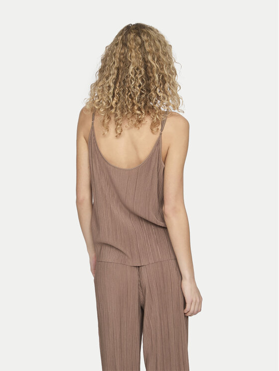 Vila Vila Top Plisa 14096337 Braun Relaxed Fit