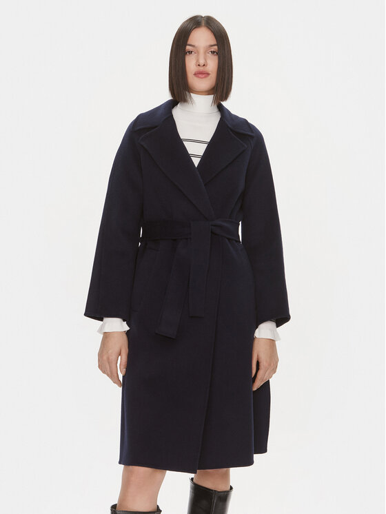 Liu Jo Manteau en laine CF3003 T3540 Bleu marine Regular Fit Modivo
