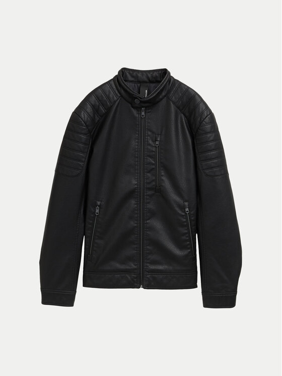 Tom Tailor Tom Tailor Geacă din imitație de piele 1044100 Negru Regular Fit