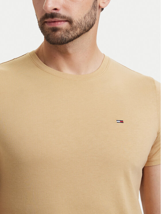 Tommy Jeans Tommy Jeans T-Shirt DM0DM04411 Μπεζ Slim Fit