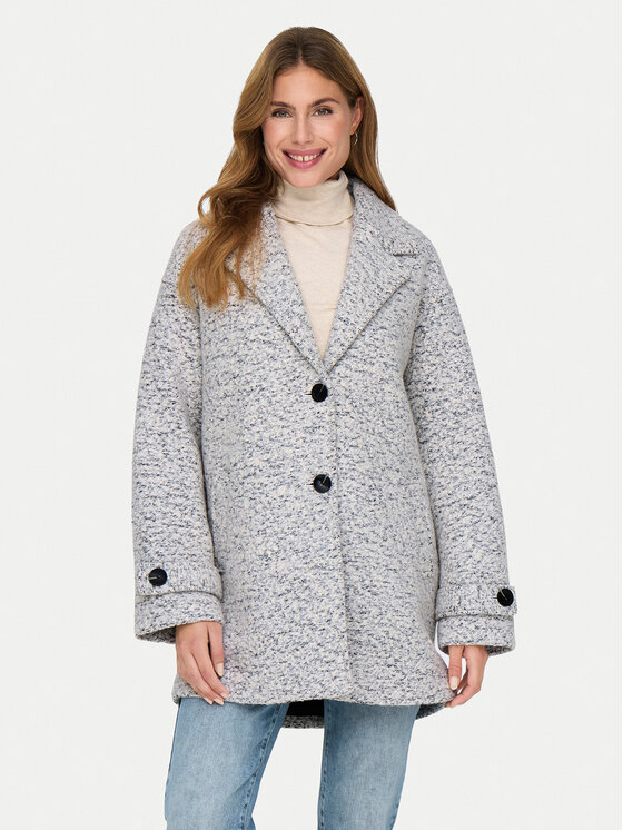 ONLY Vlnený kabát Sophia 15321880 Sivá Relaxed Fit