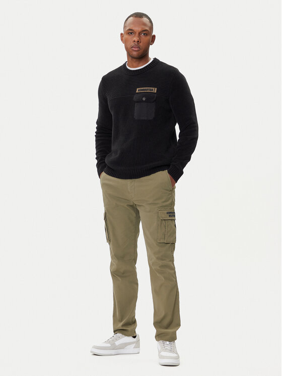 Aeronautica Militare Aeronautica Militare Pulover 252MA1573UL00539 Črna Regular Fit