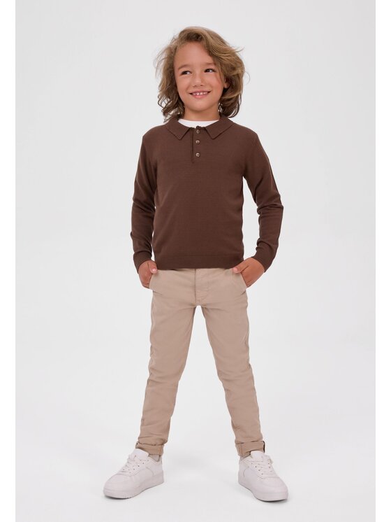 minoti minoti Sweter 33KNIT262 Brązowy Regular Fit