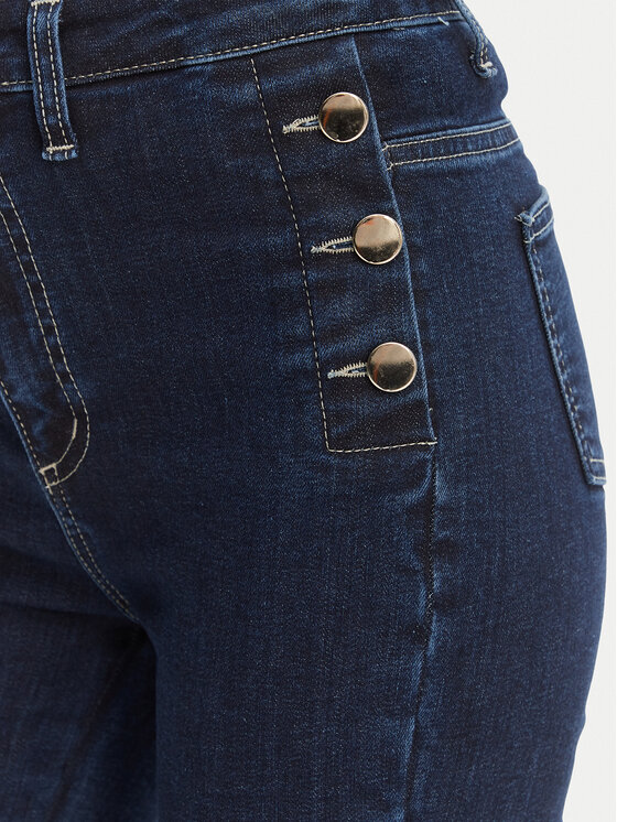 Rinascimento Rinascimento Jeans hlače CFC0127397003 Mornarsko modra Flare Fit